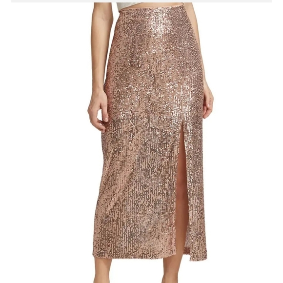 Free People Ariana Sequin Maxi Skirt in Pink Champagne - Picture 8 of 13